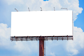Blank billboard on blue sky