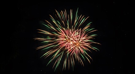 Fototapeta premium Firework display new year celebration colorful pyrotechnics festive event bright night sky celebration on transparent background