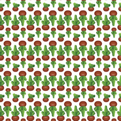 Cactus in a clay pot. Exotic plant. Seamless pattern. Vector illustration.