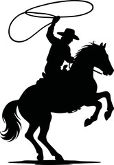  Cowboy Lasso Scalable SVG Vector Graphic with Editable Paths and Layers for Web, UI Design, Digital Art, and Print Applications 