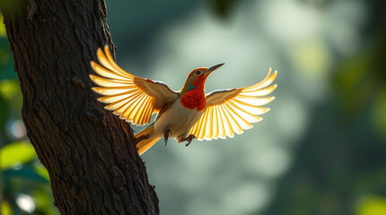 Fototapeta premium A beautifull bird into the tree