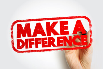 Make A Difference text stamp, concept background