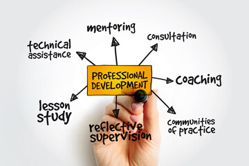 Professional development mind map with marker, business concept