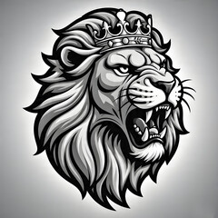 vintage mascot lion king logo