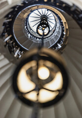 the spiral staircase located inside The Chapel of St Peter and St Paul at the Old Royal Naval...