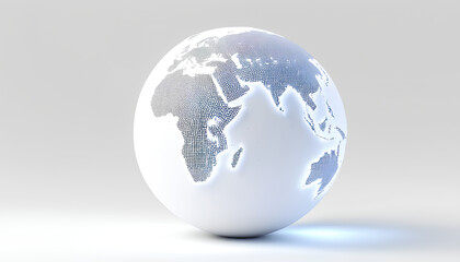 Fototapeta premium Glowing Tech-Inspired White Globe on Clean Surface