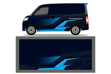 Abstract Car decal design vector. Graphic abstract stripe racing background kit designs for wrap vehicle, race car, rally, adventure and livery
