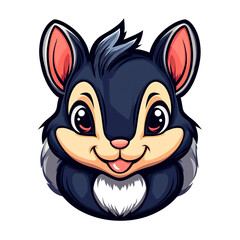 Adorable Cartoon Squirrel Face: Happy, Playful, and Friendly Design