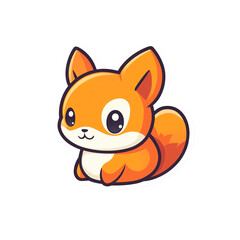 Obraz premium Adorable Orange Fox Cartoon Character Design: Perfect for Kids' Products, Branding, and Social Media