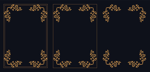 Obraz premium Corner frame, Set of vintage frames.Filigree frame corners. Decorative border ornamental elements