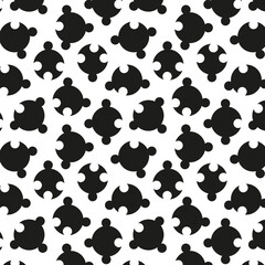 Vector seamless black and white pattern. Pattern puzzle.