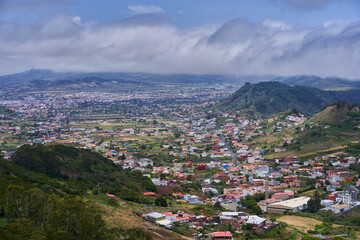 Obraz premium Aerial view of La Laguna valley from Mirador Jardina