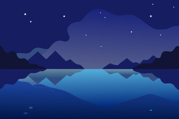 night landscape with stars