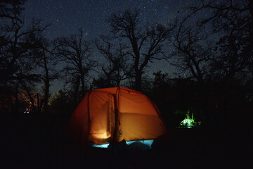 tent at night
