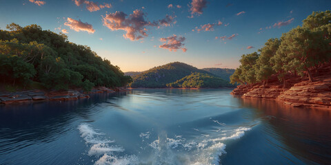 Ozarks Lake created with Generative AI Technology, ai, generative