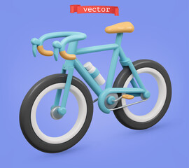 Fototapeta premium Bicycle 3d render vector icon