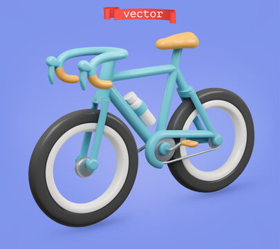 Bicycle 3d render vector icon