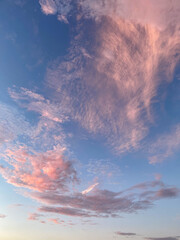 blue sky and pink clouds