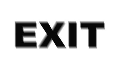 exit, text on a red background in a blurred state