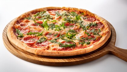 pizza on white background vintage style