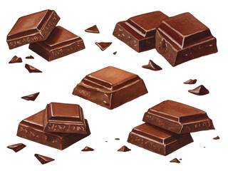 Vector watercolor Chocolate / 水彩テイストのチョコレートイラスト