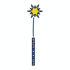 Fireworks Lady Finger w Lit Fuse Icon Roman Candle