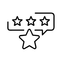 Obraz premium Review stars and speech bubble in minimalist line art style 
