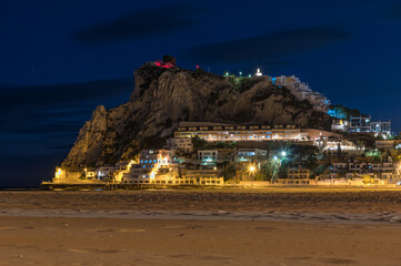 Night view from Poniente Beach, Benidorm, Spain