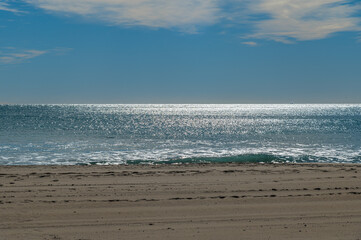 View of the Mediterranean Sea from the beach of Cala de Finestrat, Spain