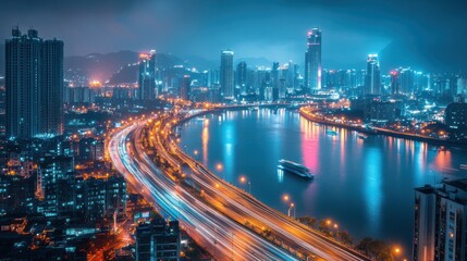 Urban Metropolis at Night