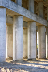 Modern bridge in an urban environment, symbolizing connection, progress, and development. Perfect...