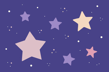 Seamless gold and blue stars pattern design for a festive Christmas night illustration