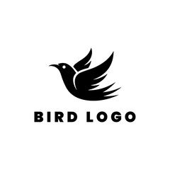 Flying bird logo design icon symbol vector illustration.