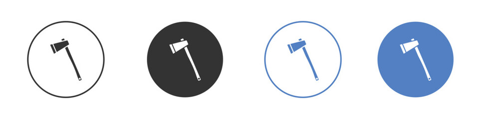 Axe icon collection for app in black and blue colors