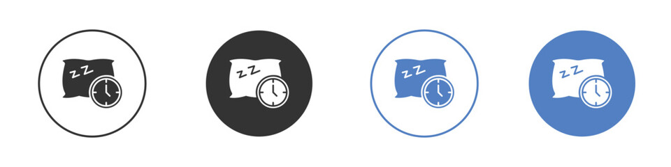 Bedtime icon collection for app in black and blue colors