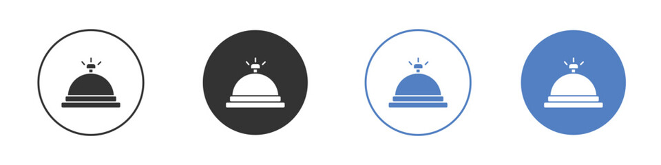 Fototapeta premium Bell concierge icon collection for app in black and blue colors