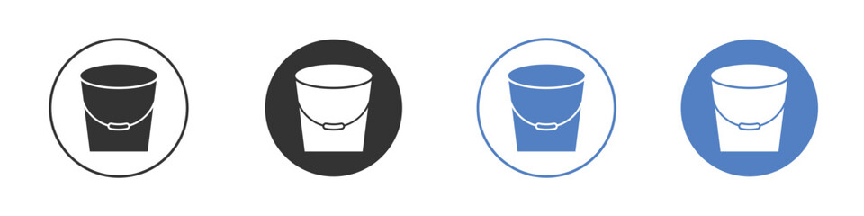 Bucket icon collection for app in black and blue colors