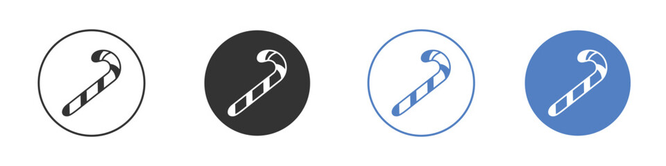 Candy Cane icon collection for app in black and blue colors