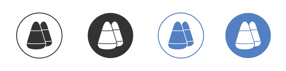 Candy Corn icon collection for app in black and blue colors