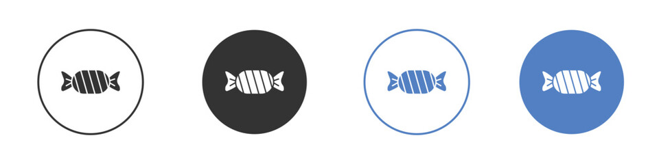 Candy-sweet icon collection for app in black and blue colors