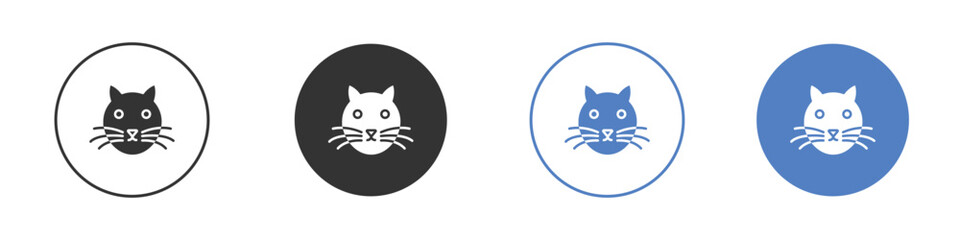 Cat icon collection for app in black and blue colors
