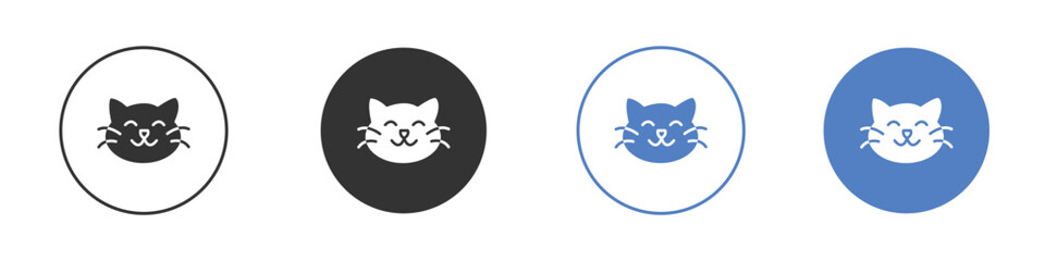 Cat icon collection for app in black and blue colors