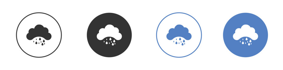 Cloud hail icon collection for app in black and blue colors