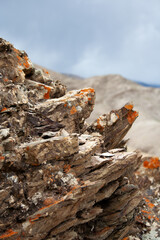 High mountain mineral rocks