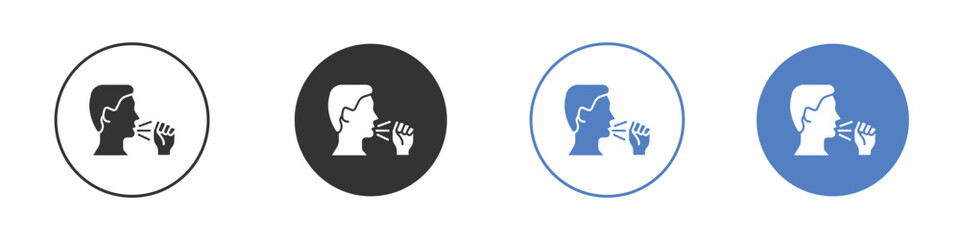 Cough icon collection for app in black and blue colors