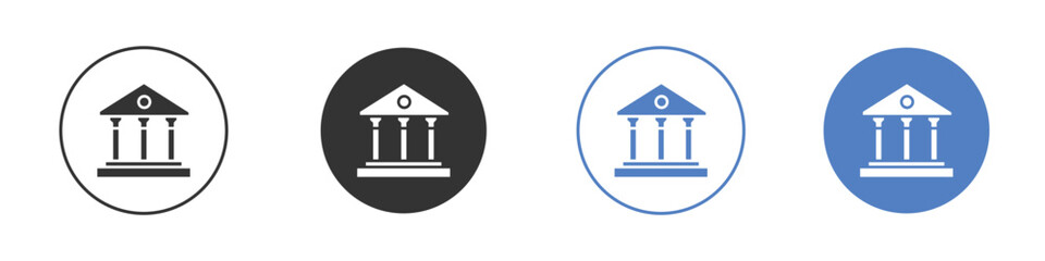 Court icon collection for app in black and blue colors