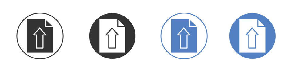 File upload icon collection for app in black and blue colors