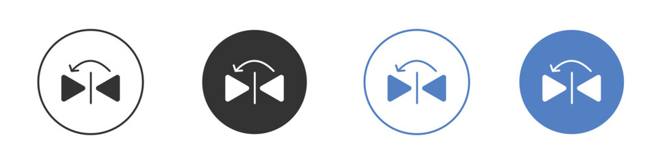 Flip horizontal icon collection for app in black and blue colors