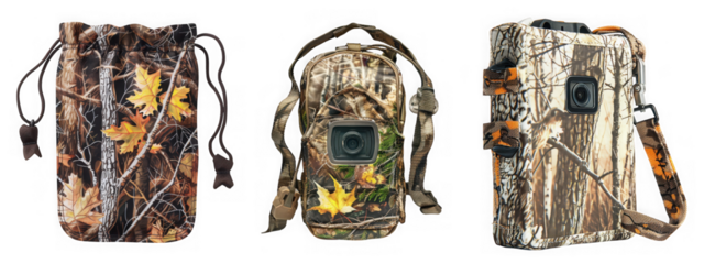 Collection of  Trail cameras set isolated on transparent background
