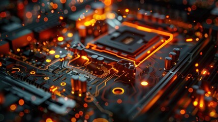 Glowing circuit board